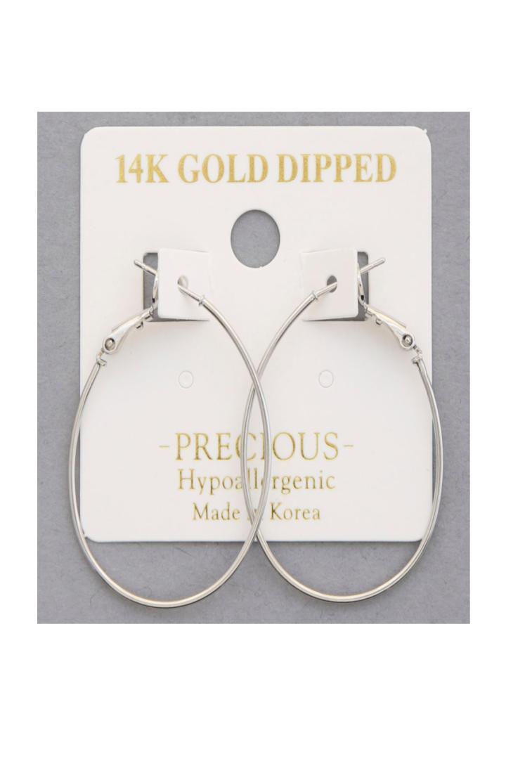 14K GOLD DIPPED TEARDROP EARRING Product Image