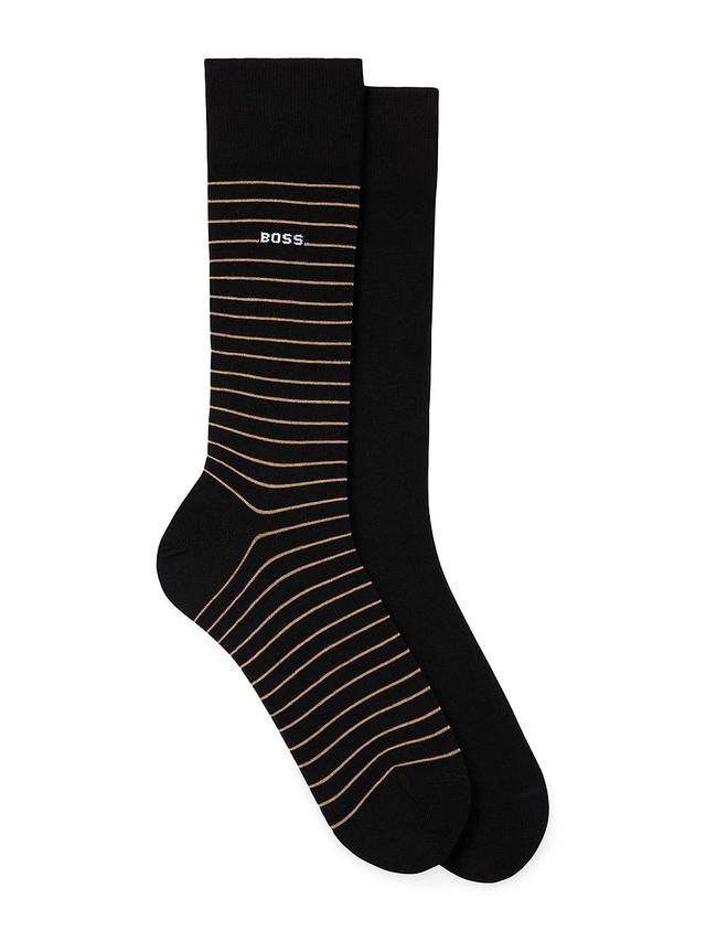 Mens Two-pack of regular-length socks in stretch cotton Product Image