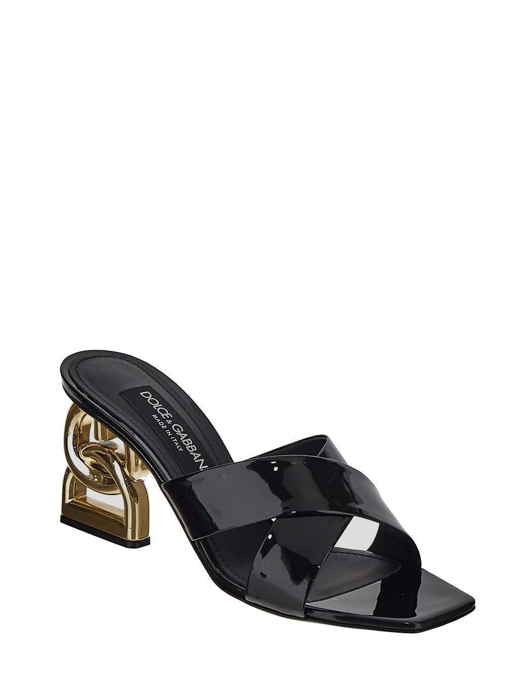 Crossover Strap Mules In Black Product Image