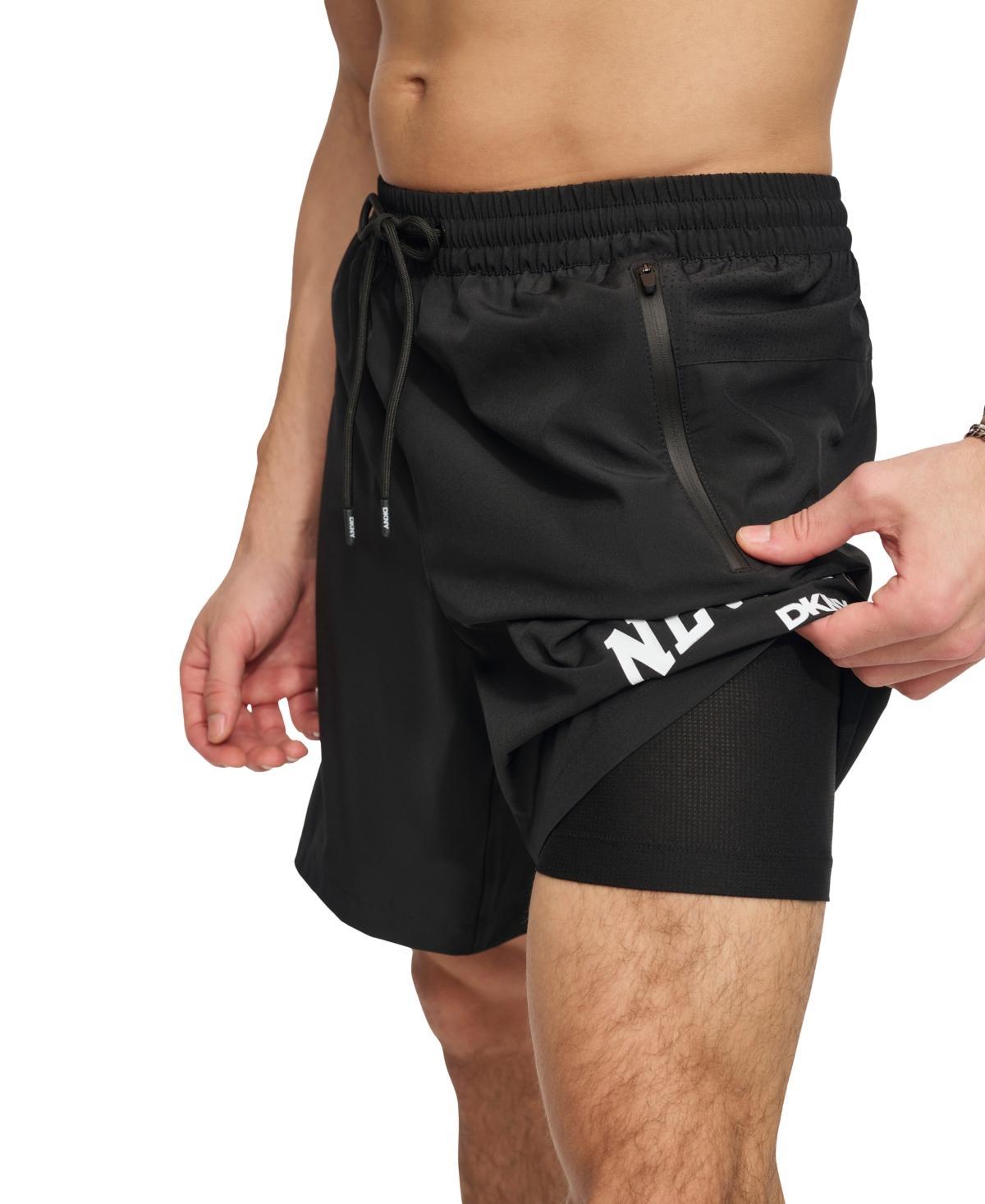 Dkny Mens Core Arch Logo Stretch 7 Volley Shorts Product Image