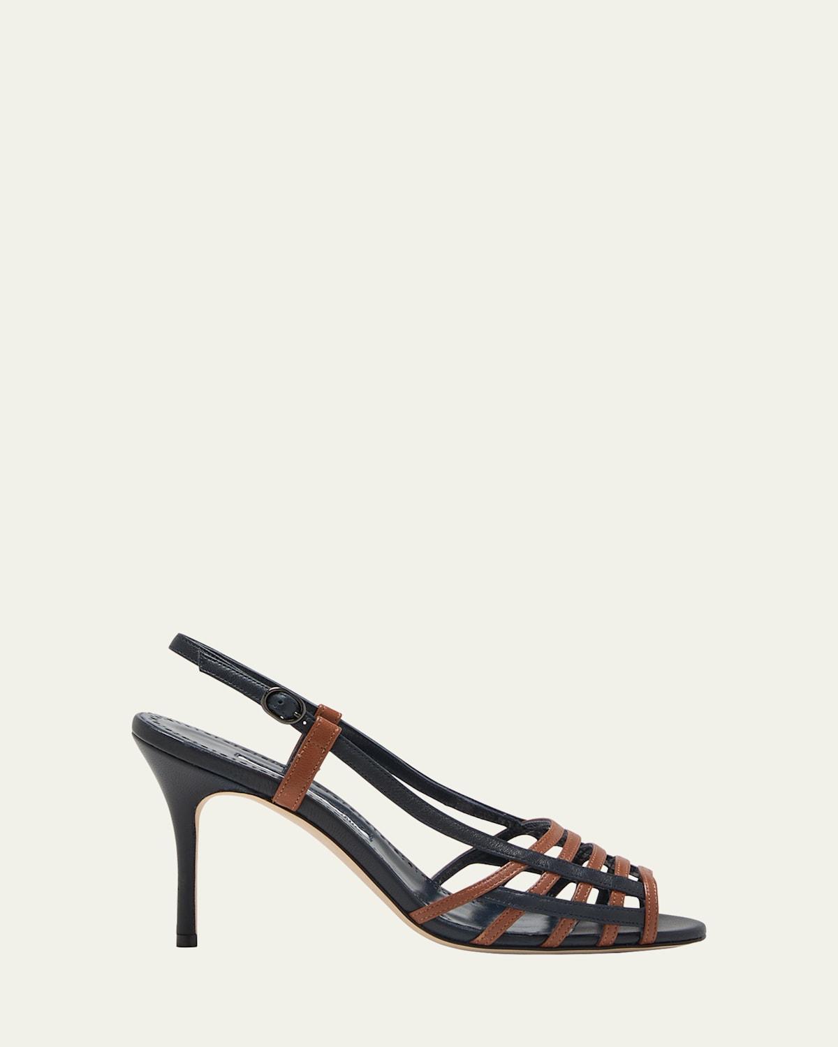 Sorolla Bicolor Caged Slingback Sandals Product Image