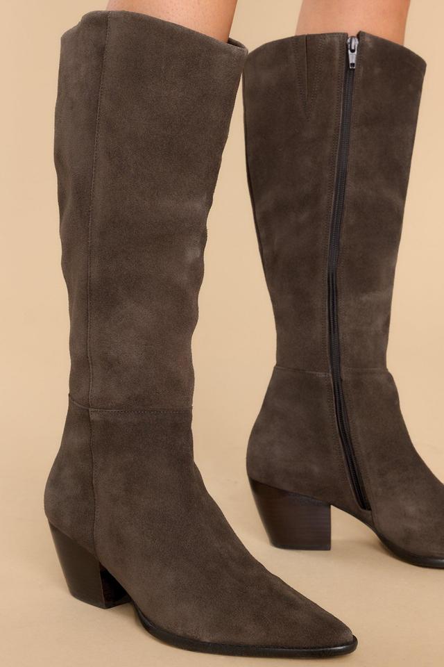 Bruna Smoke Suede Boots Grey Product Image