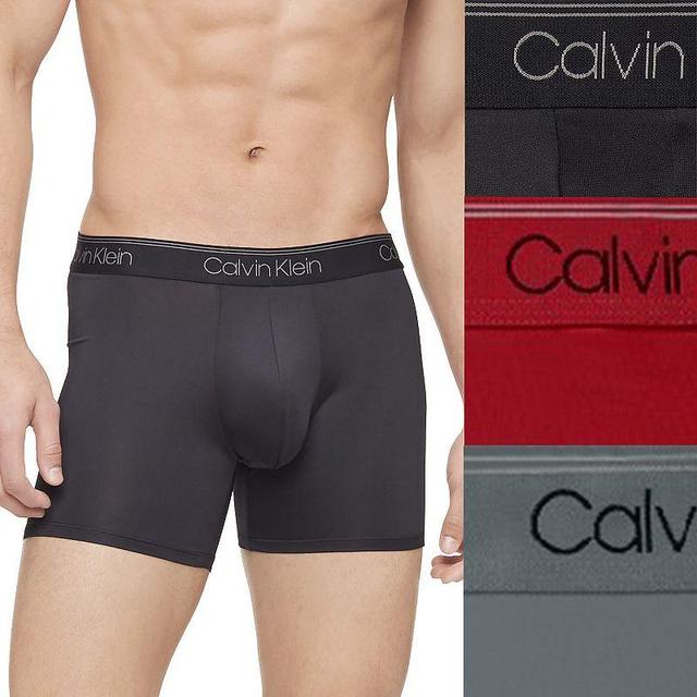 Calvin Klein Microfiber Stretch Wicking Boxer Briefs, Pack of 3 Product Image