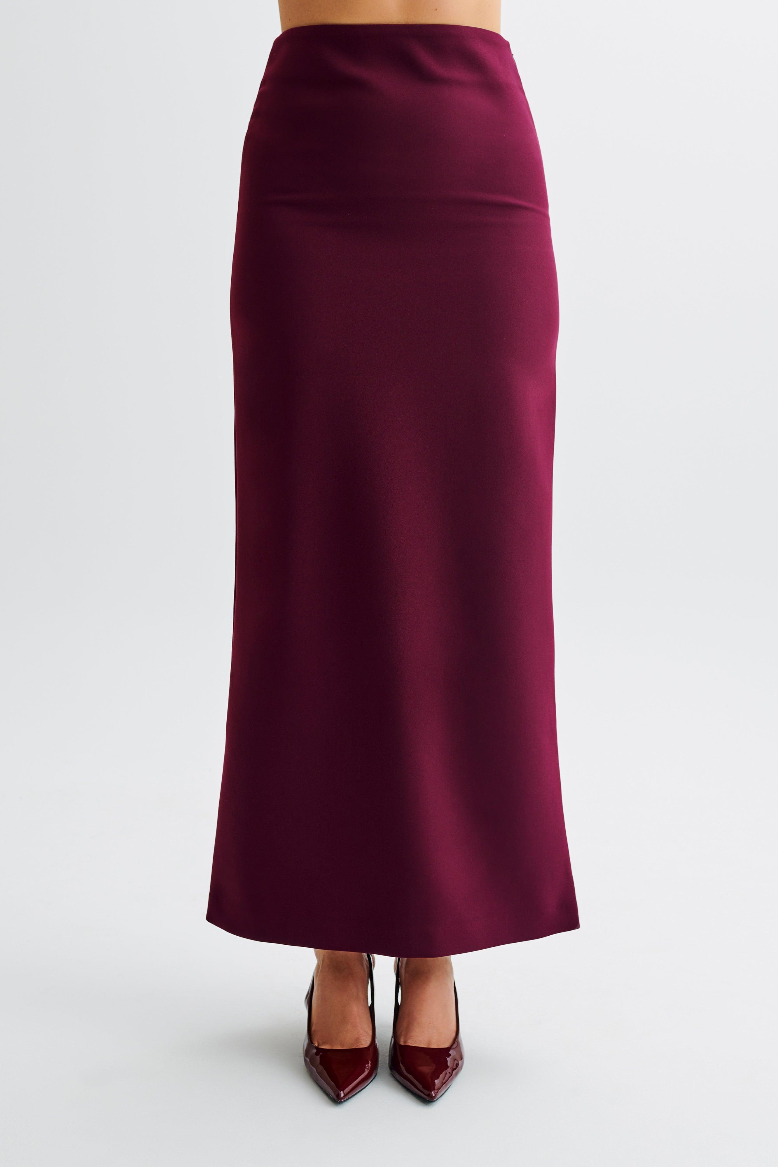 Micah Suiting Maxi Skirt - Plum Product Image