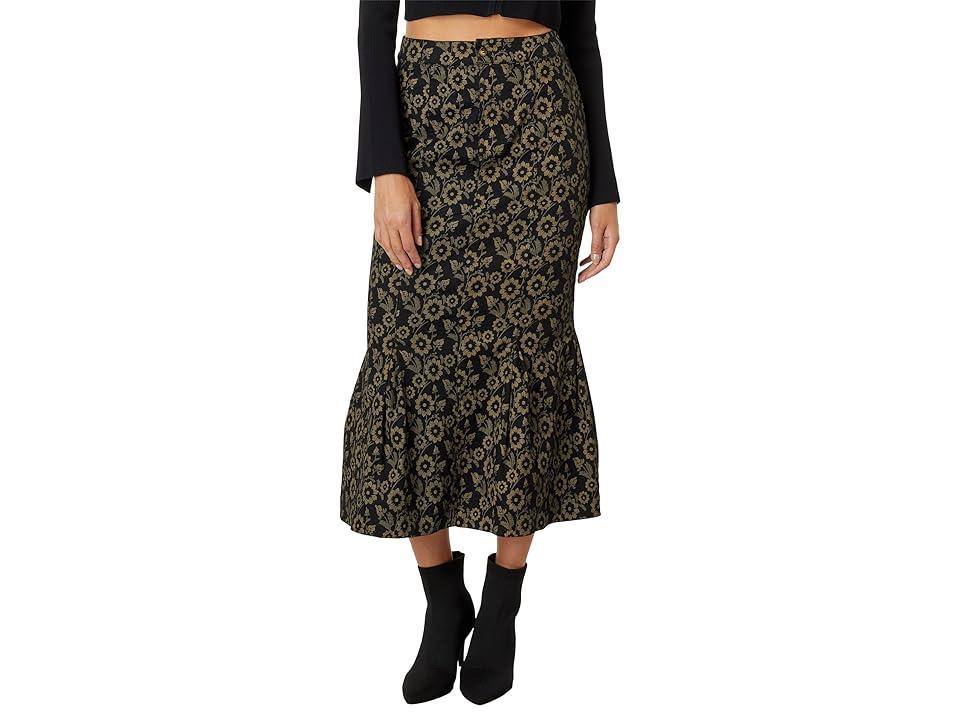 en saison Flora Midi Skirt Taupe) Women's Skirt Product Image