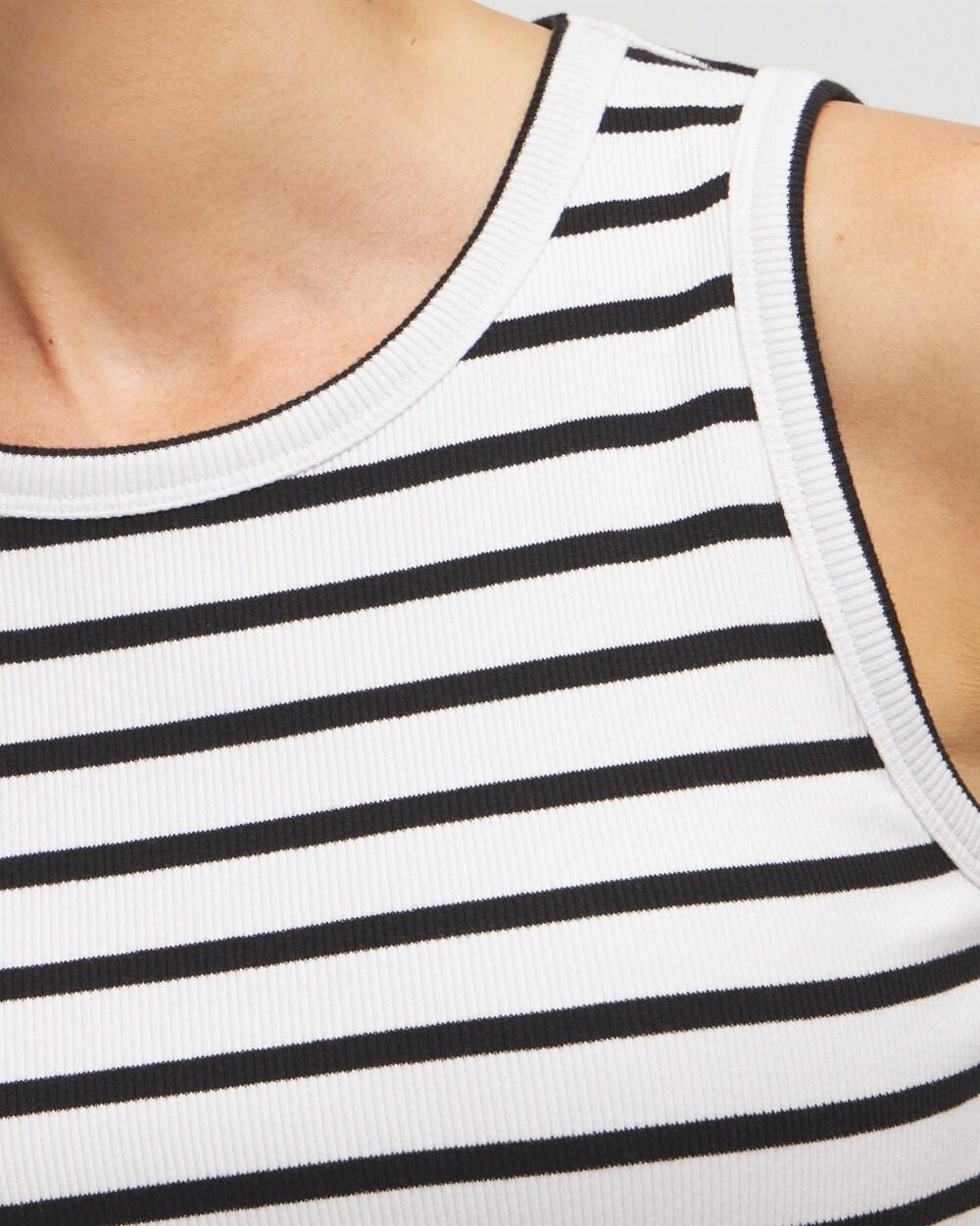 Stripe Ribbed High Neck Tank Product Image