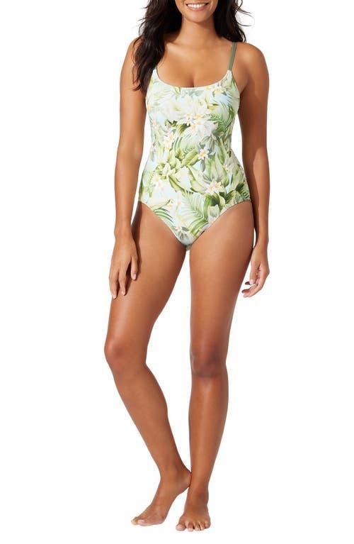 Tommy Bahama Paradise Fronds Reversible Mailot One-Piece (Light Swimming Pool Reversible) Women's Swimsuits One Piece Product Image