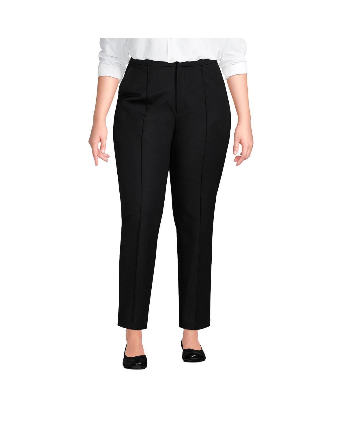 Plus Size Lands End High-Rise Stretch Pintuck Pencil Ankle Pants, Womens Product Image