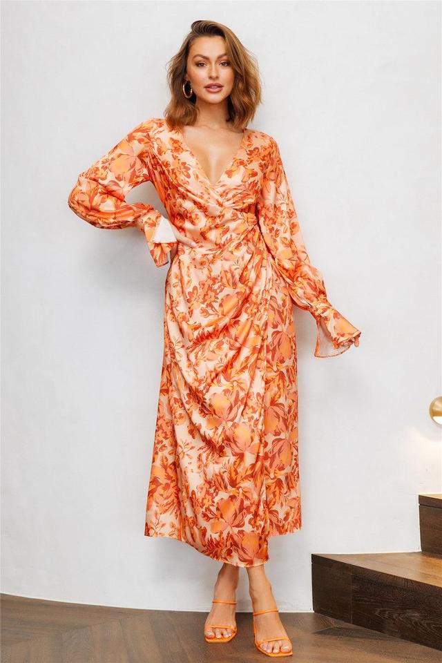 Hidden Card Maxi Dress Orange Product Image