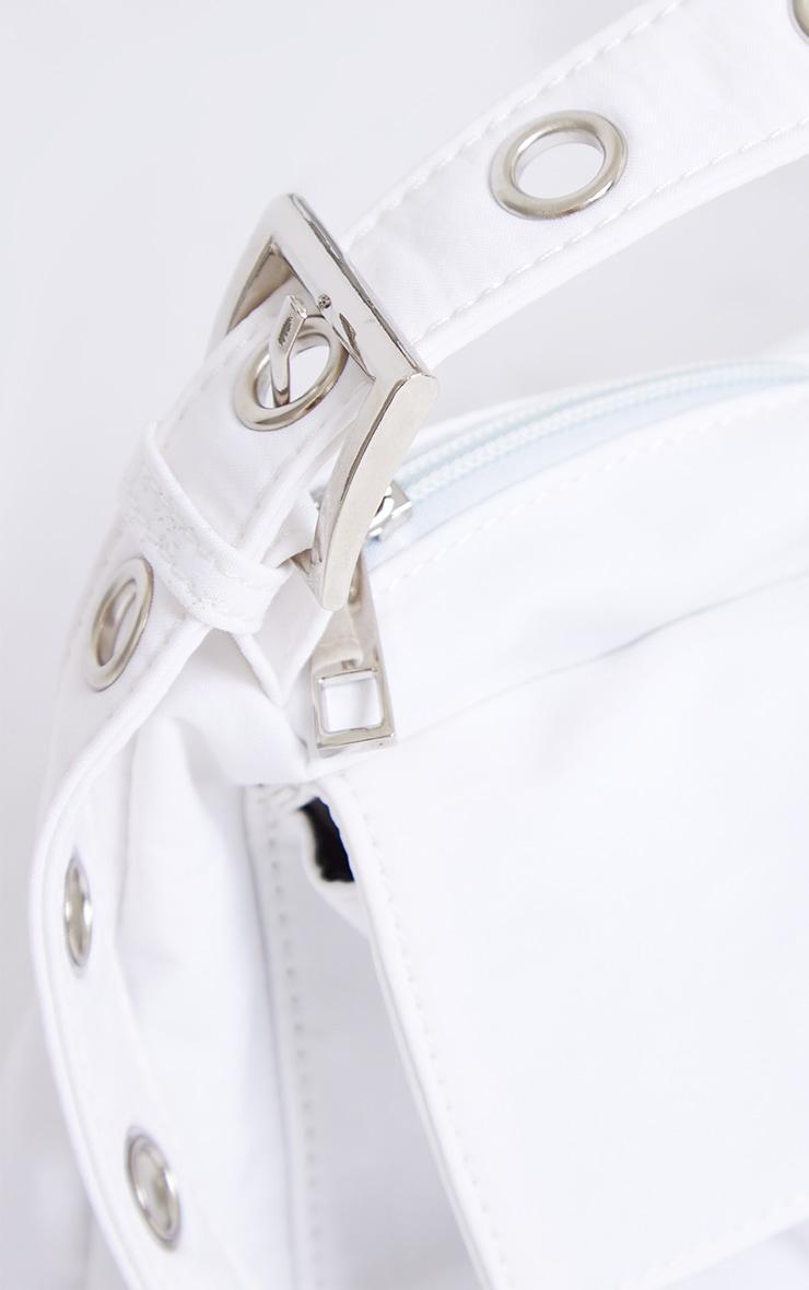  White Pocket Eyelet Strap Shoulder Bag Product Image