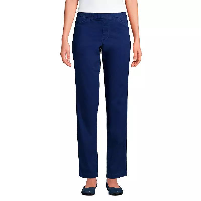 Womens Lands End Pull-On Chino Ankle Pants Deep Blue product image