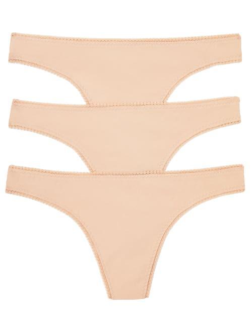 On Gossamer Womens Cotton Hip G Panty, Pack of 3 1412P3 - Blush, White Product Image