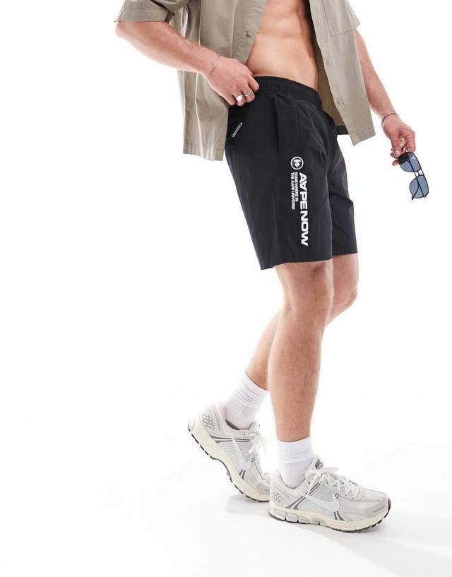 Aape By A Bathing Ape swim shorts with logo in black Product Image