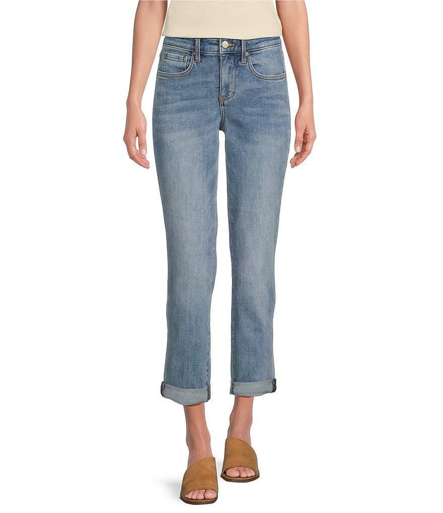 NYDJ Petite Size Margot Roll Cuff Hem Relaxed Cropped Girlfriend Jeans Product Image