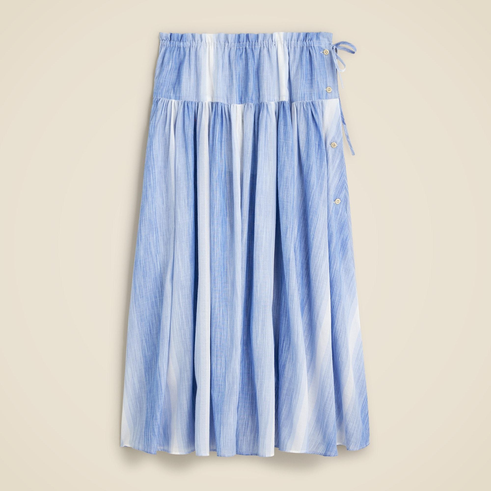 Maryam Nassir Zadeh X J.Crew ombré side-tie skirt in cotton voile Product Image