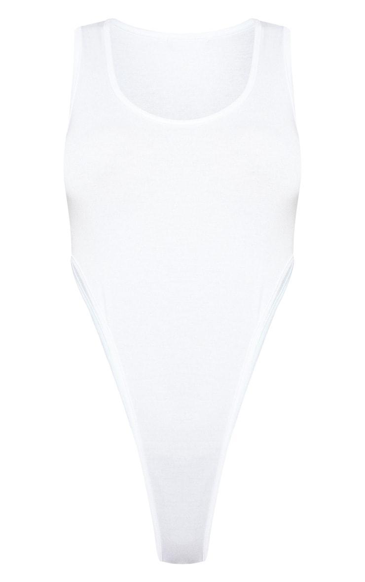 White Scoop Neck High Leg Bodysuit Product Image