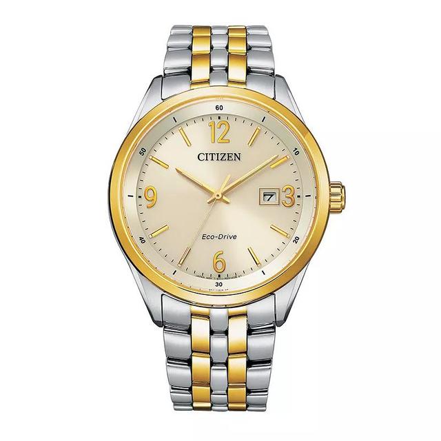 Citizen Mens Eco-Drive Classic Two Tone Stainless Steel Bracelet Watch Natural Product Image