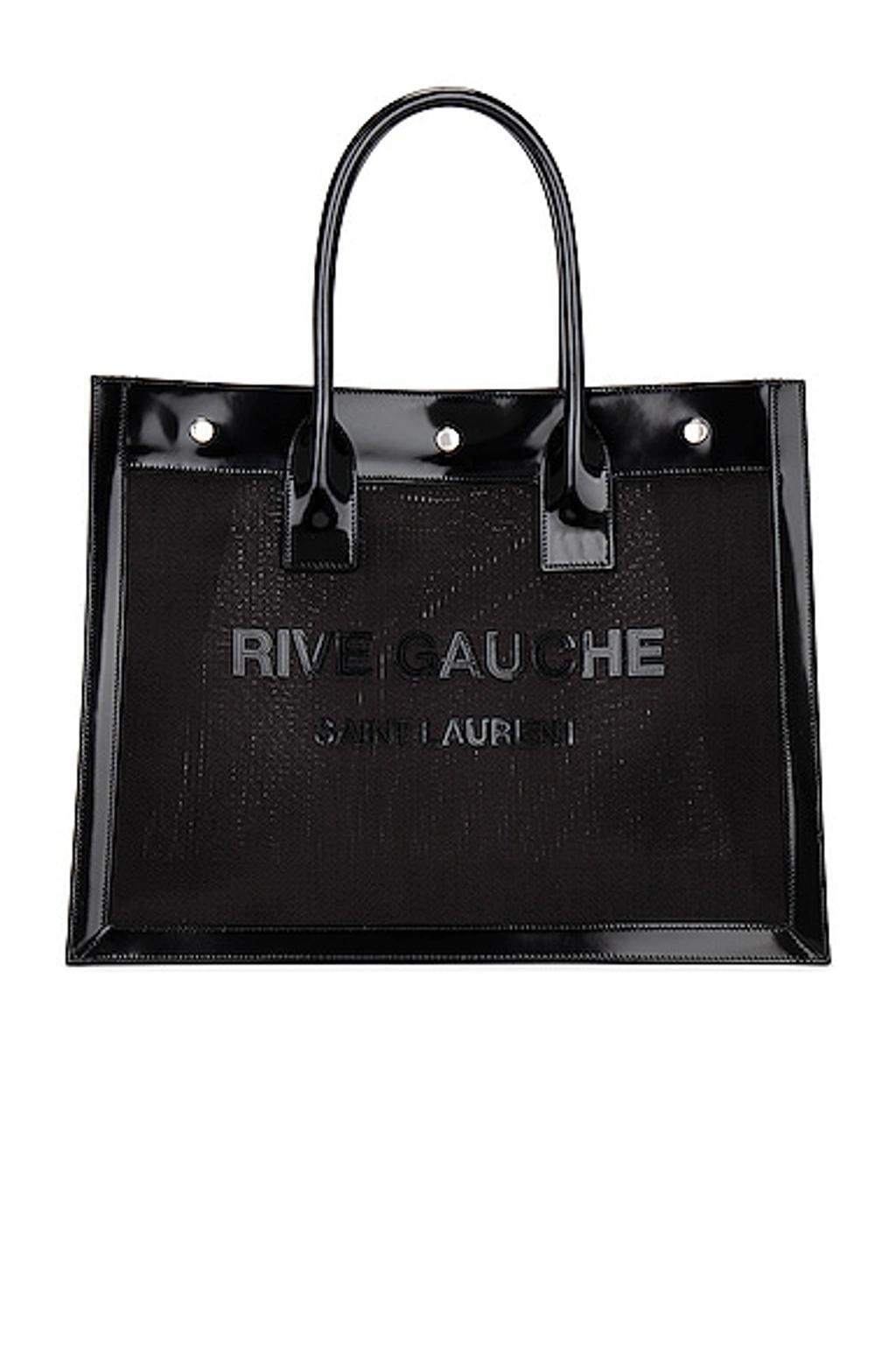 SAINT LAURENT Small Rive Gauche Nylon Tote Bag In Black Product Image