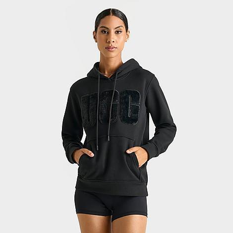 UGG Womens Rey Fuzzy Logo Hoodie Cotton Blend Product Image