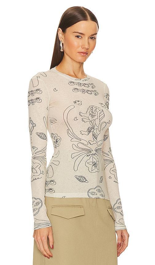 Nanushka Lymee Top in Cream. Product Image