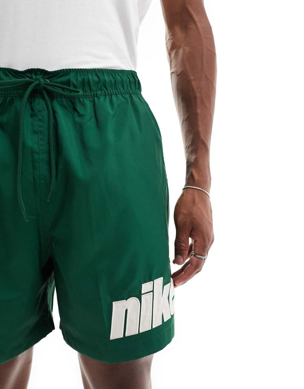 Nike Block 2.0 logo woven shorts in dark green Product Image