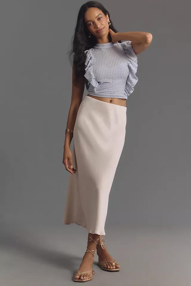 Maeve Cropped Ruffle Mesh Top Product Image