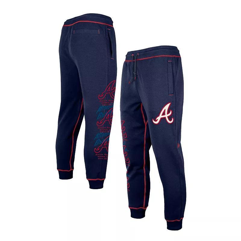 Mens New Era Atlanta Braves Team Split Jogger Pants Blue Product Image