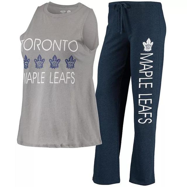 Womens Concepts Sport Gray/Navy Toronto Maple Leafs Meter Tank Top & Pants Sleep Set Mpl Blue Product Image