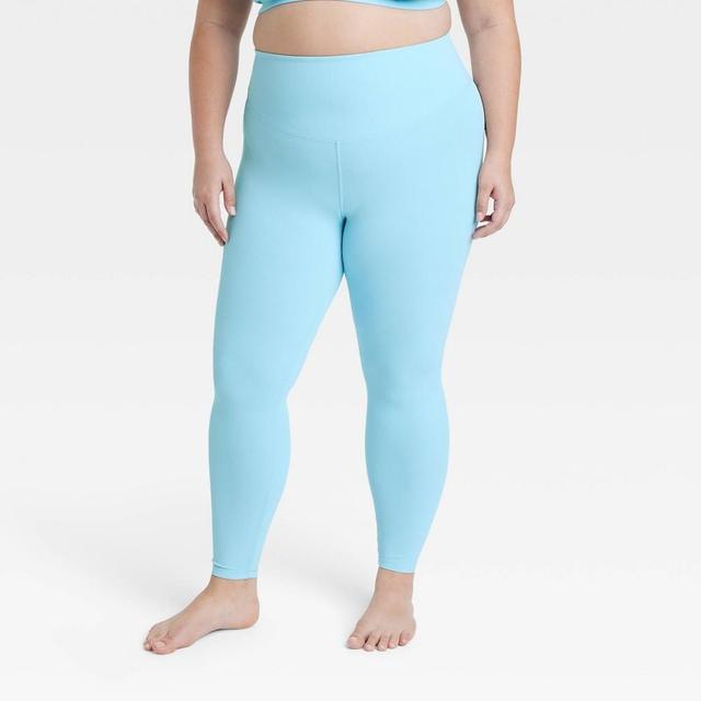 Womens Ultra High-Rise Rib Leggings - All In Motion Light Blue 3X Product Image