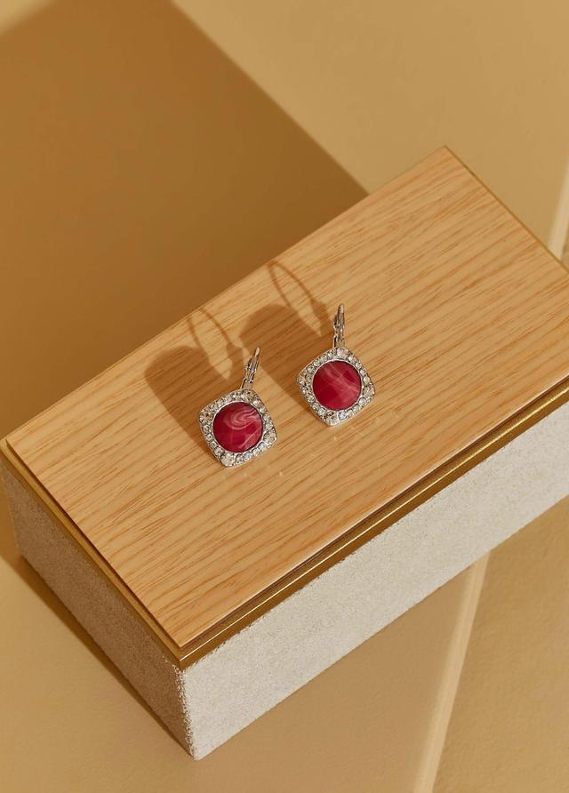 Crystal And Stone Drop Earrings Product Image