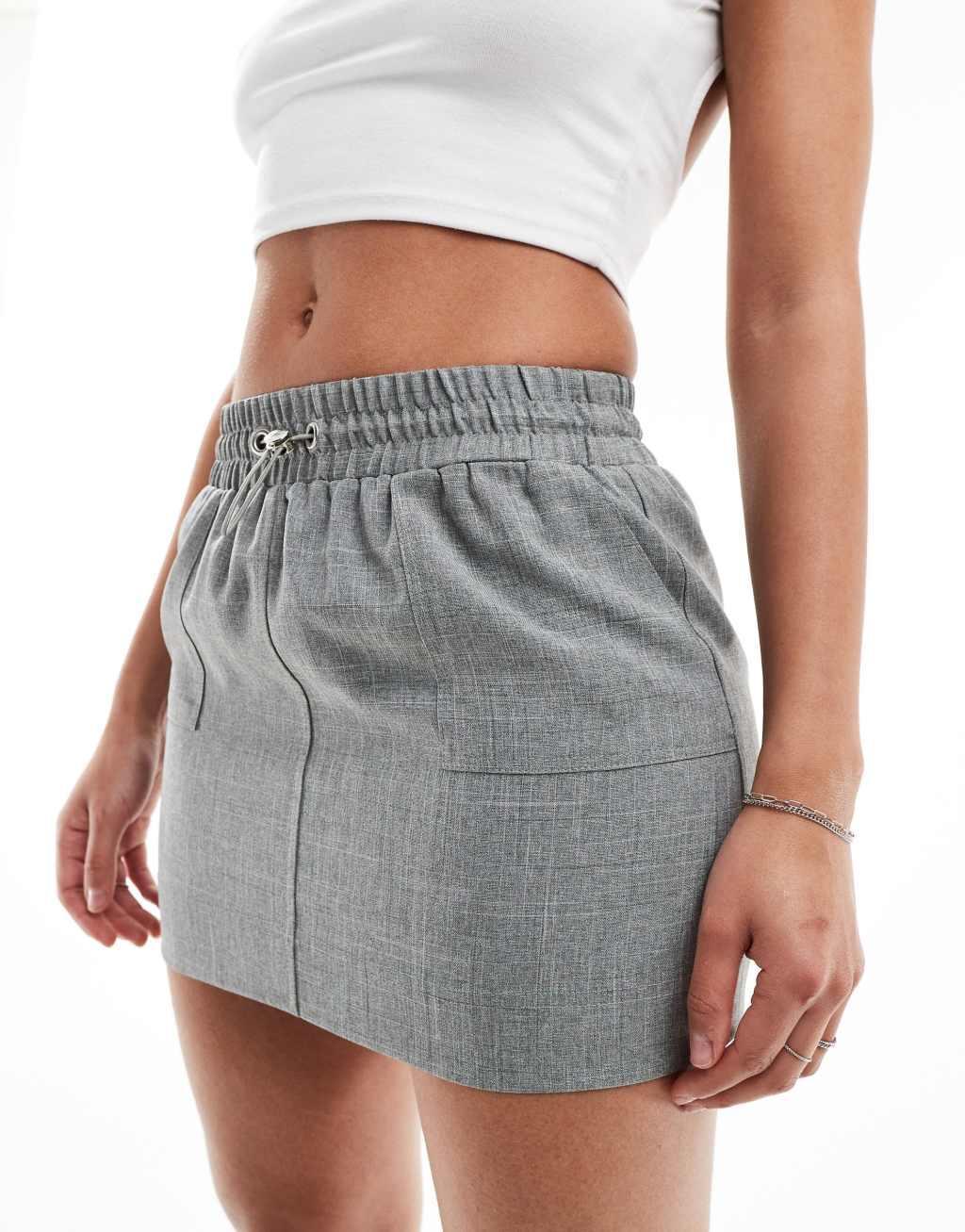 Miss Selfridge tailored cargo pull on mini skirt product image