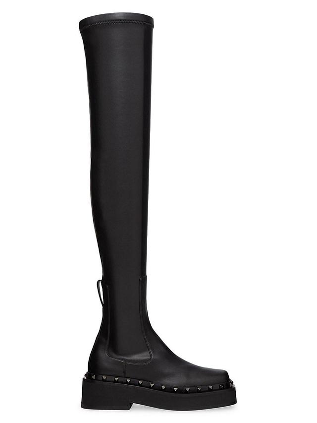 Womens Rockstud M-Way Over-The-Knee Boots In Stretch Synthetic Material 50MM Product Image