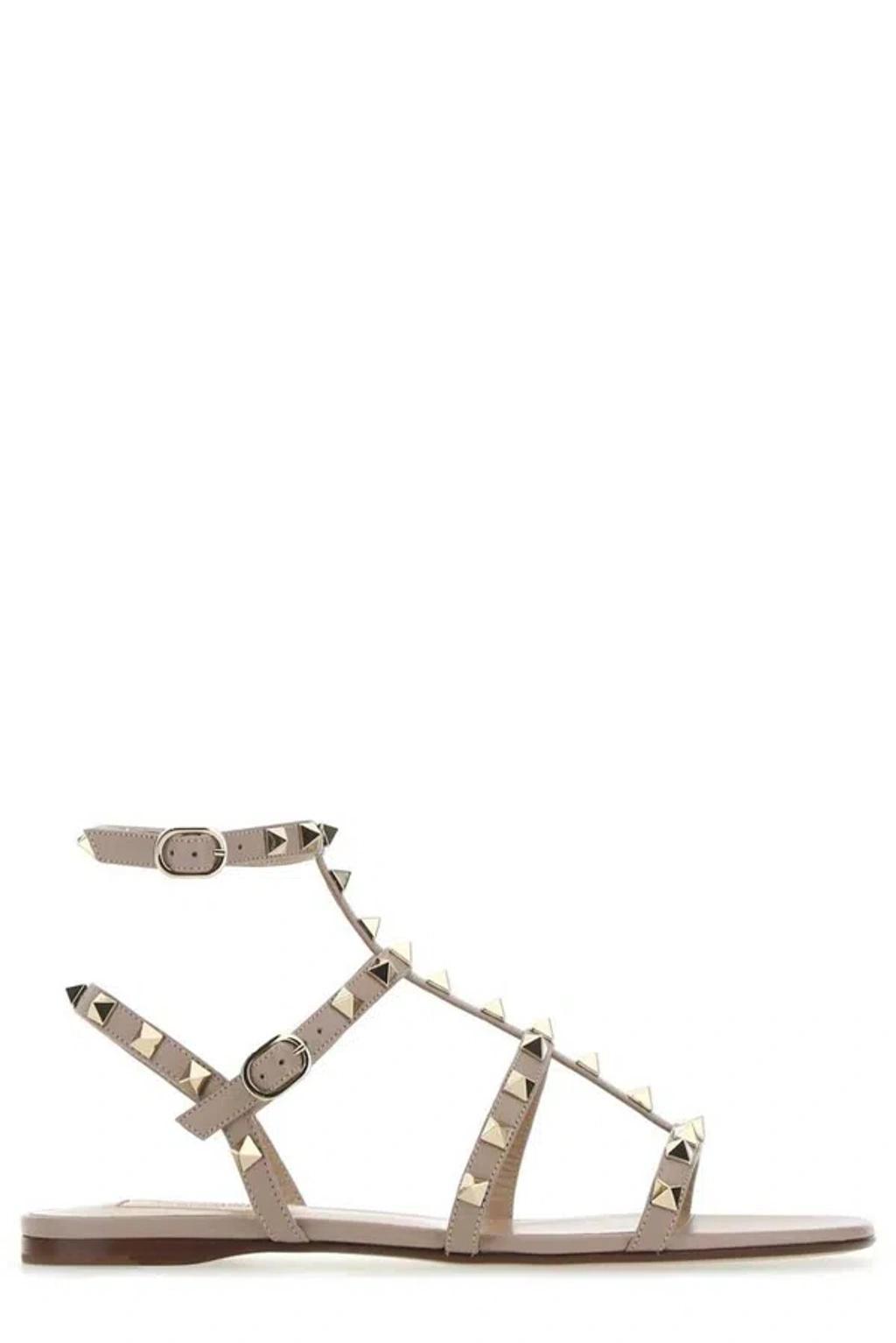 Rockstud Open Toe Sandals In Pink Product Image