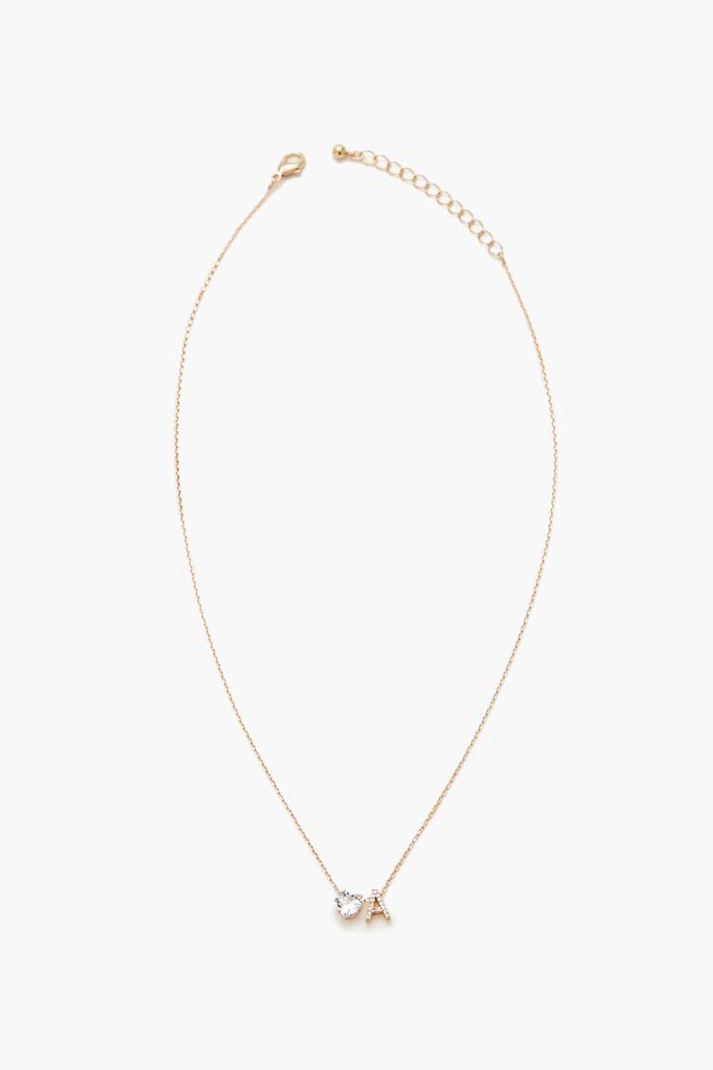 Faux Gem Initial Charm Necklace | Forever 21 Product Image