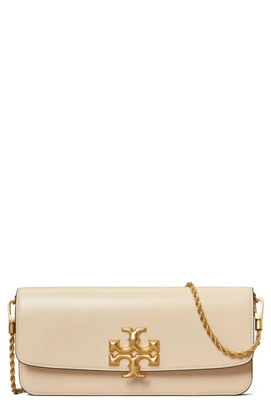 TORY BURCH Eleanor Leather Clutch In New Cream product image