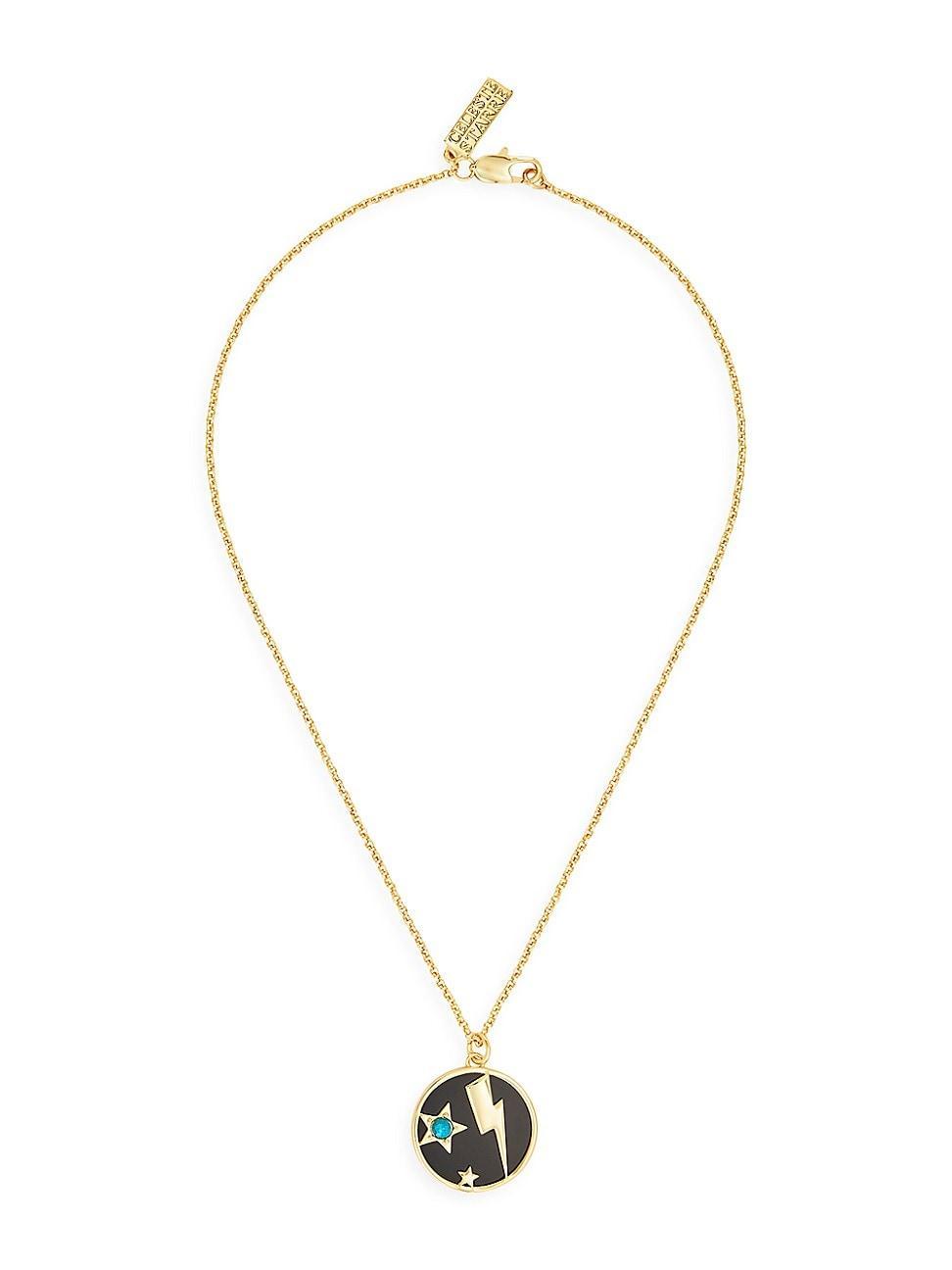 Womens Heaven & Earth Electric Nights 18K-Gold-Plated, Black Onyx & Turquoise Pendant Necklace Product Image