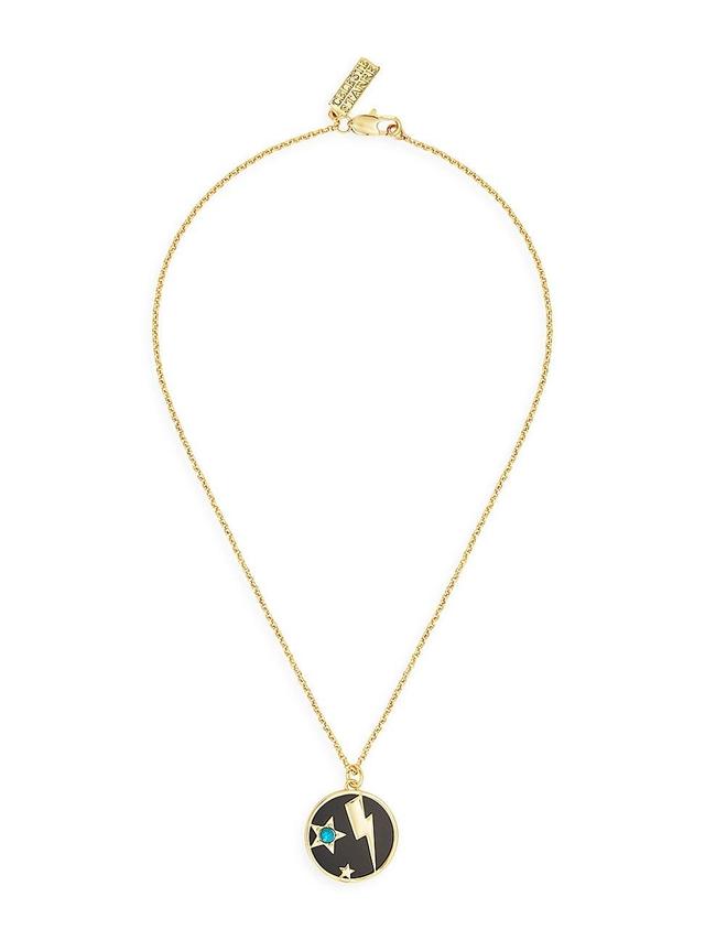 Womens Heaven & Earth Electric Nights 18K-Gold-Plated, Black Onyx & Turquoise Pendant Necklace Product Image