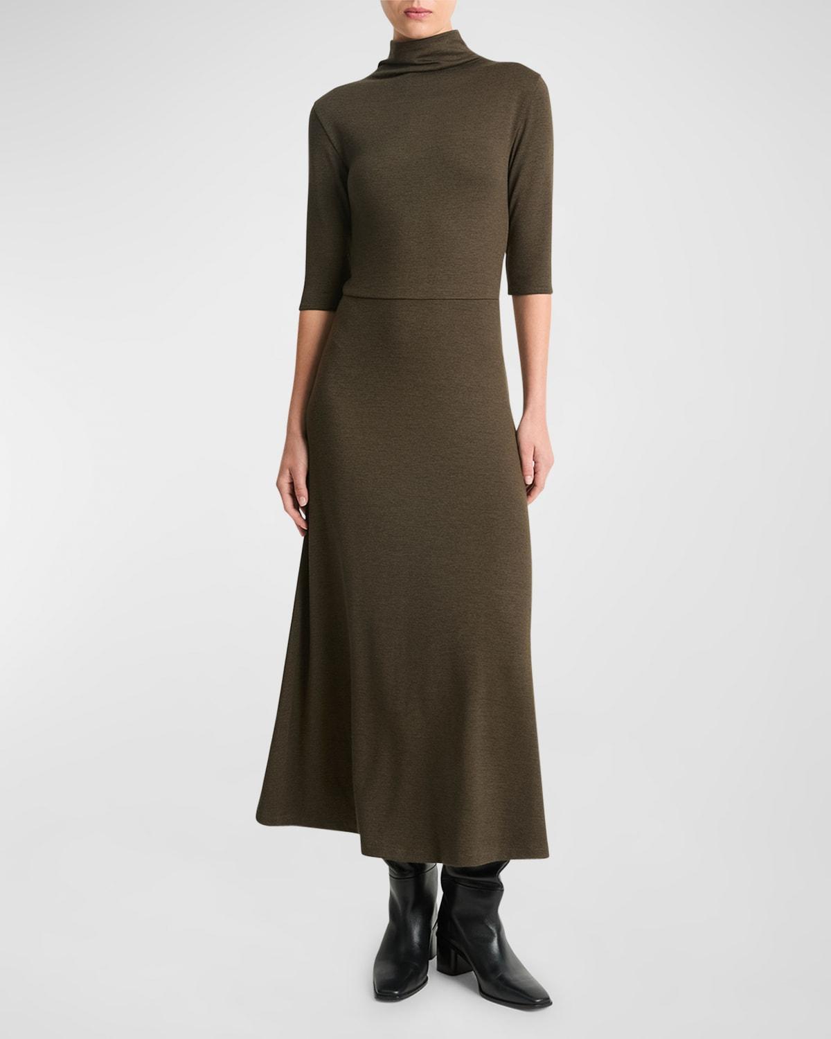 Vince Elbow Sleeve Turtleneck Dress Product Image