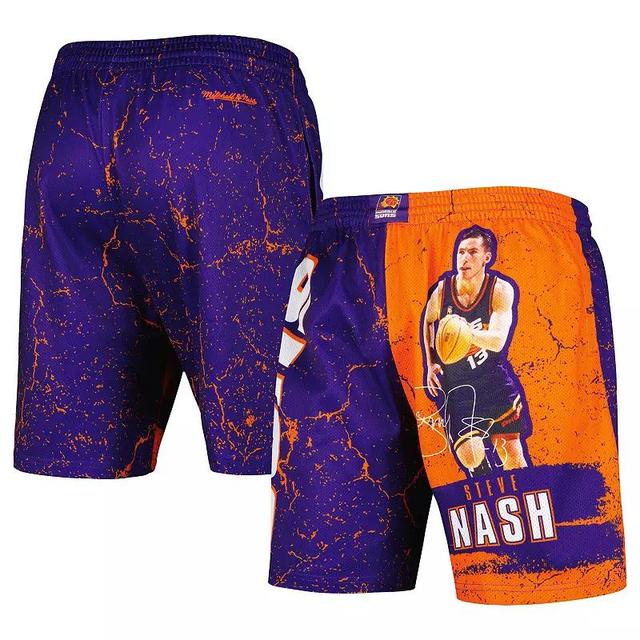 Mens Mitchell & Ness Steve Nash Purple Phoenix Suns Hardwood Classics Player Burst Shorts Product Image