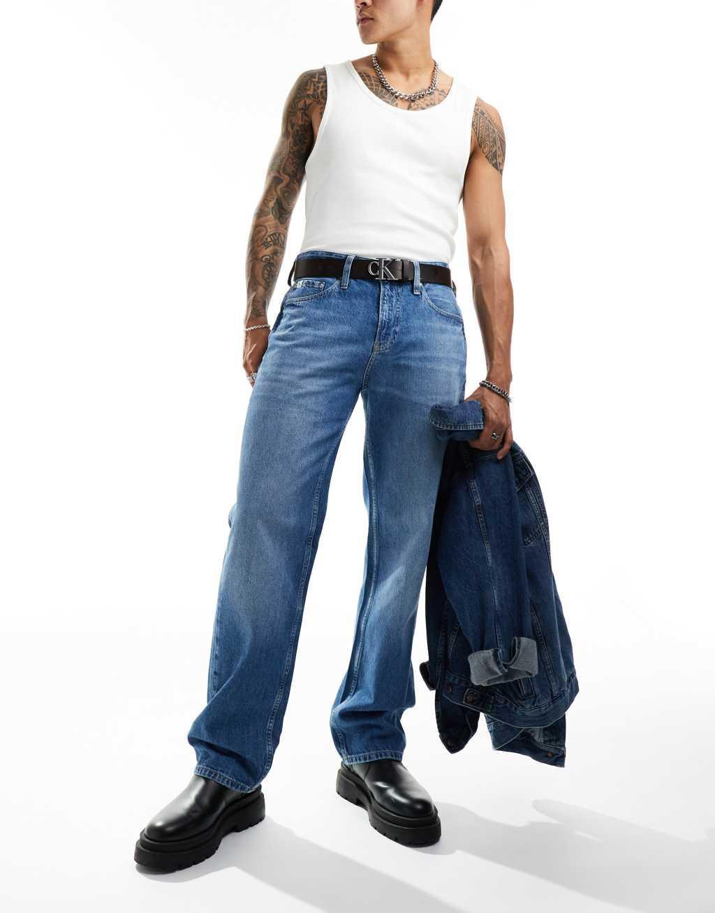 Calvin Klein Jeans 90s straight leg jeans in light wash Product Image