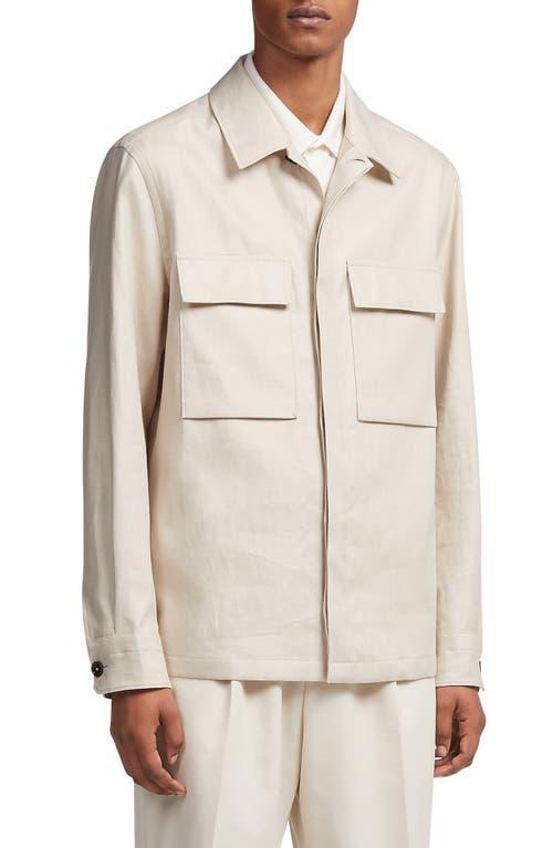 ZEGNA Double Layer Linen Twill Overshirt Product Image