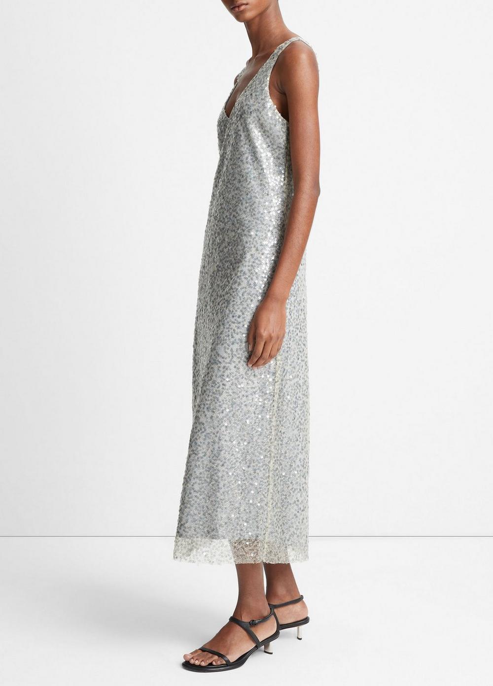 Lucite Metallic Sequin Slip Dress Product Image