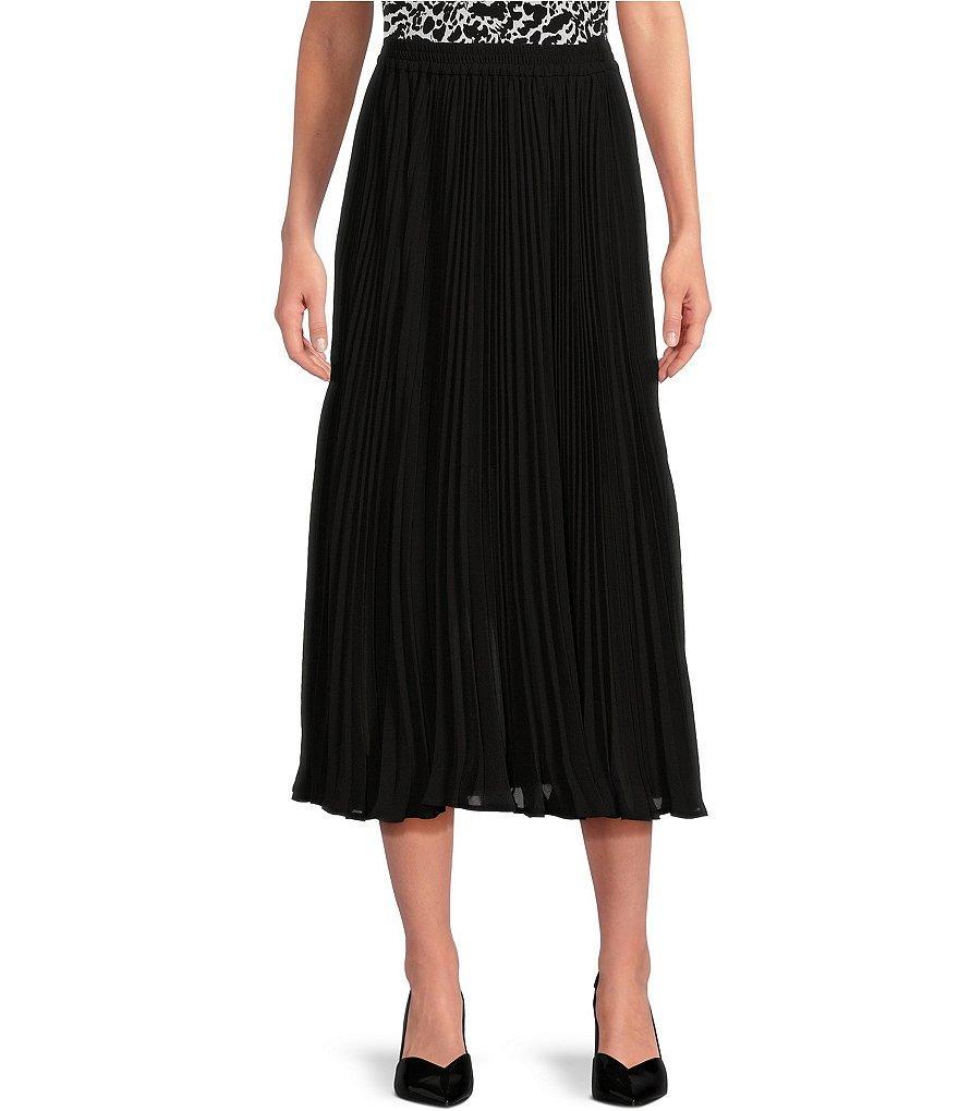 Michael Kors Pleated Elastic Waist A-Line Midi Skirt Product Image