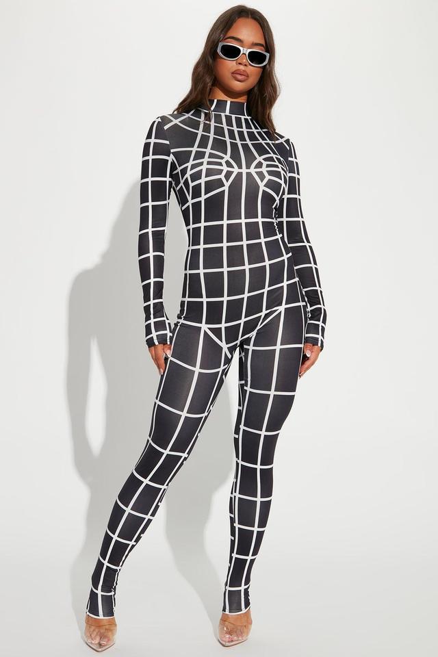 Body Map Jumpsuit - Black/White Product Image