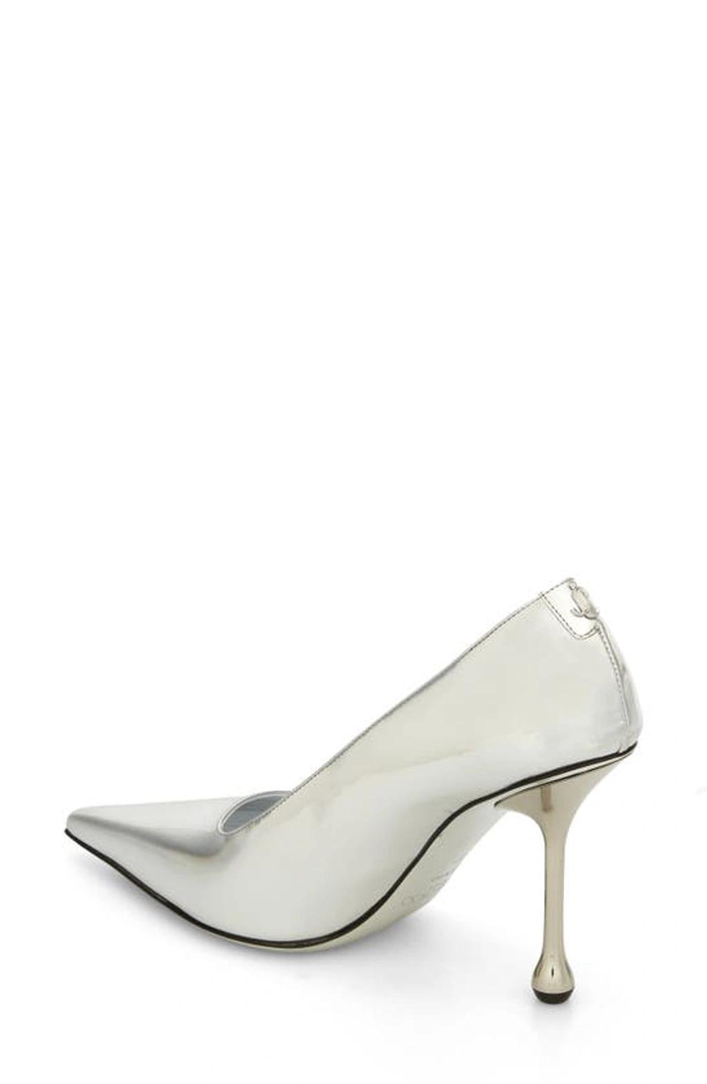 JIMMY CHOO Ixia Metallic Stiletto Pumps In Silver Product Image