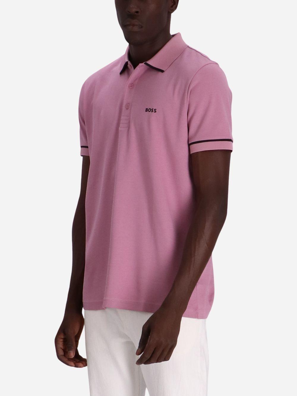 HUGO BOSS Paule Cotton Polo Shirt In Pink Product Image