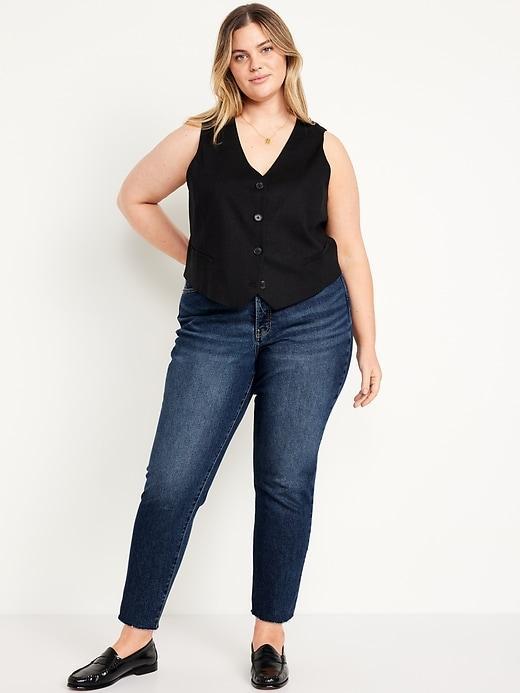 High-Waisted Button-Fly OG Straight Ankle Jeans Product Image