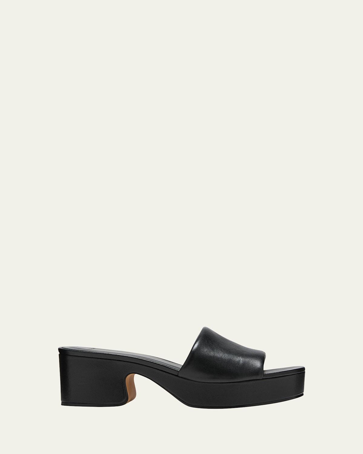 Margo Leather Block-Heel Slide Sandals Product Image