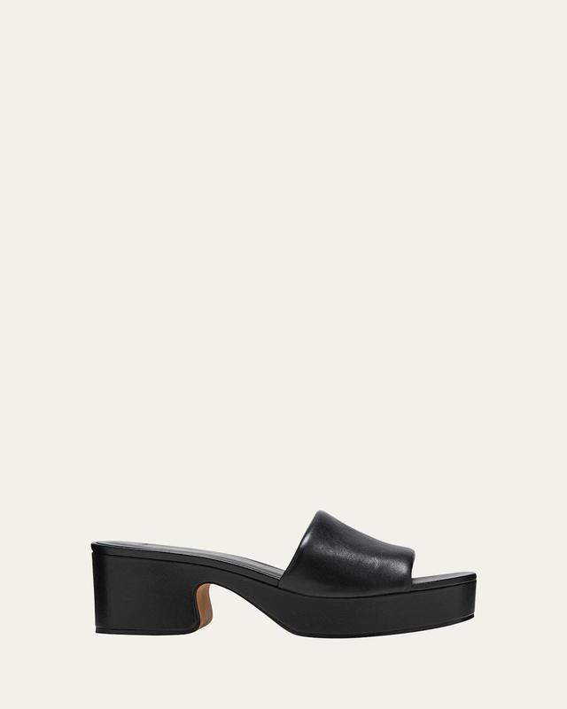 Margo Leather Block-Heel Slide Sandals Product Image