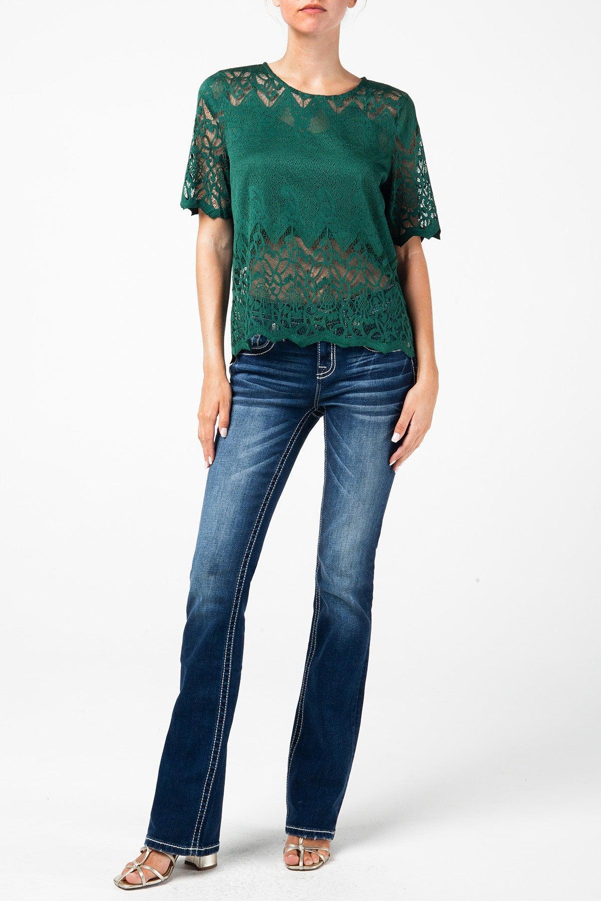 Lace Short Sleeve Top Product Image